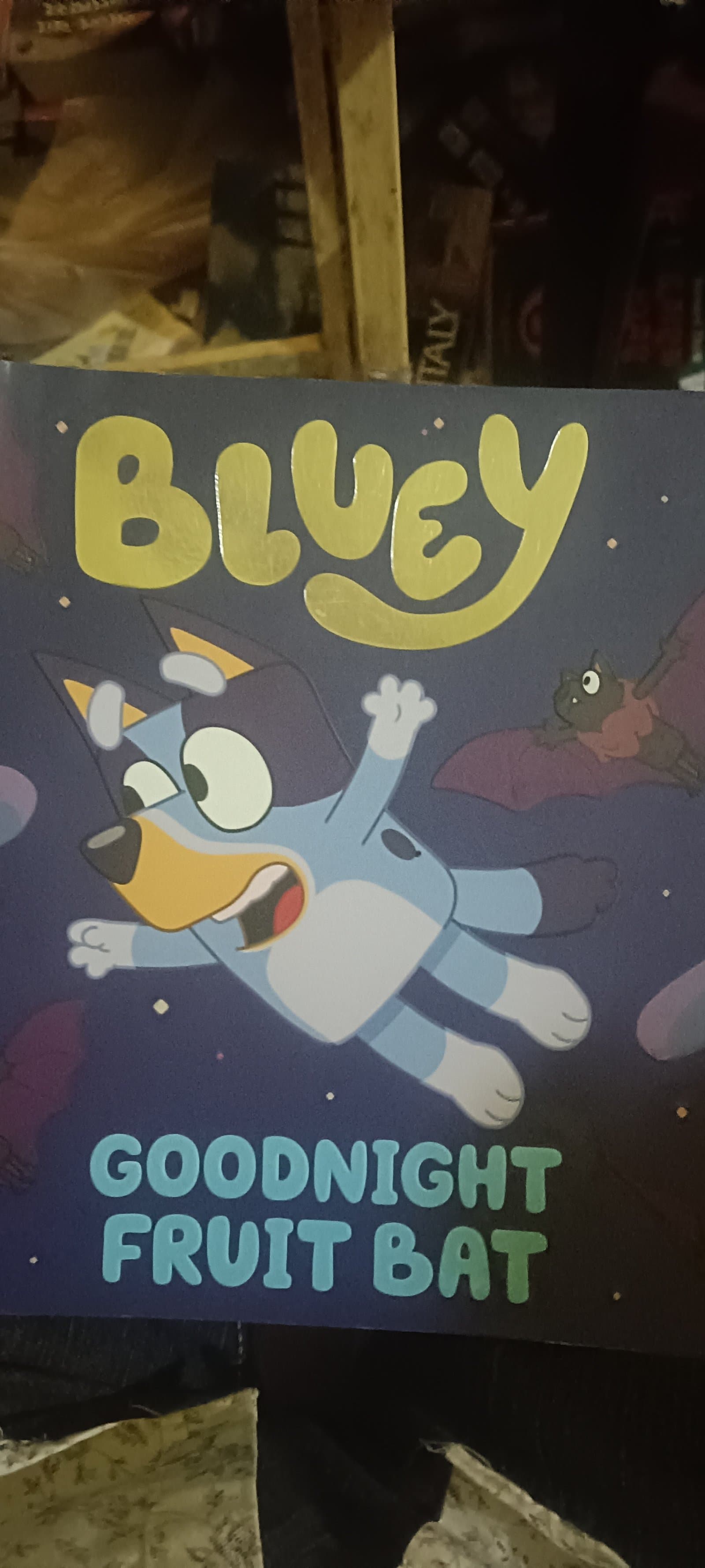 Cover of bluey good night fruit bat