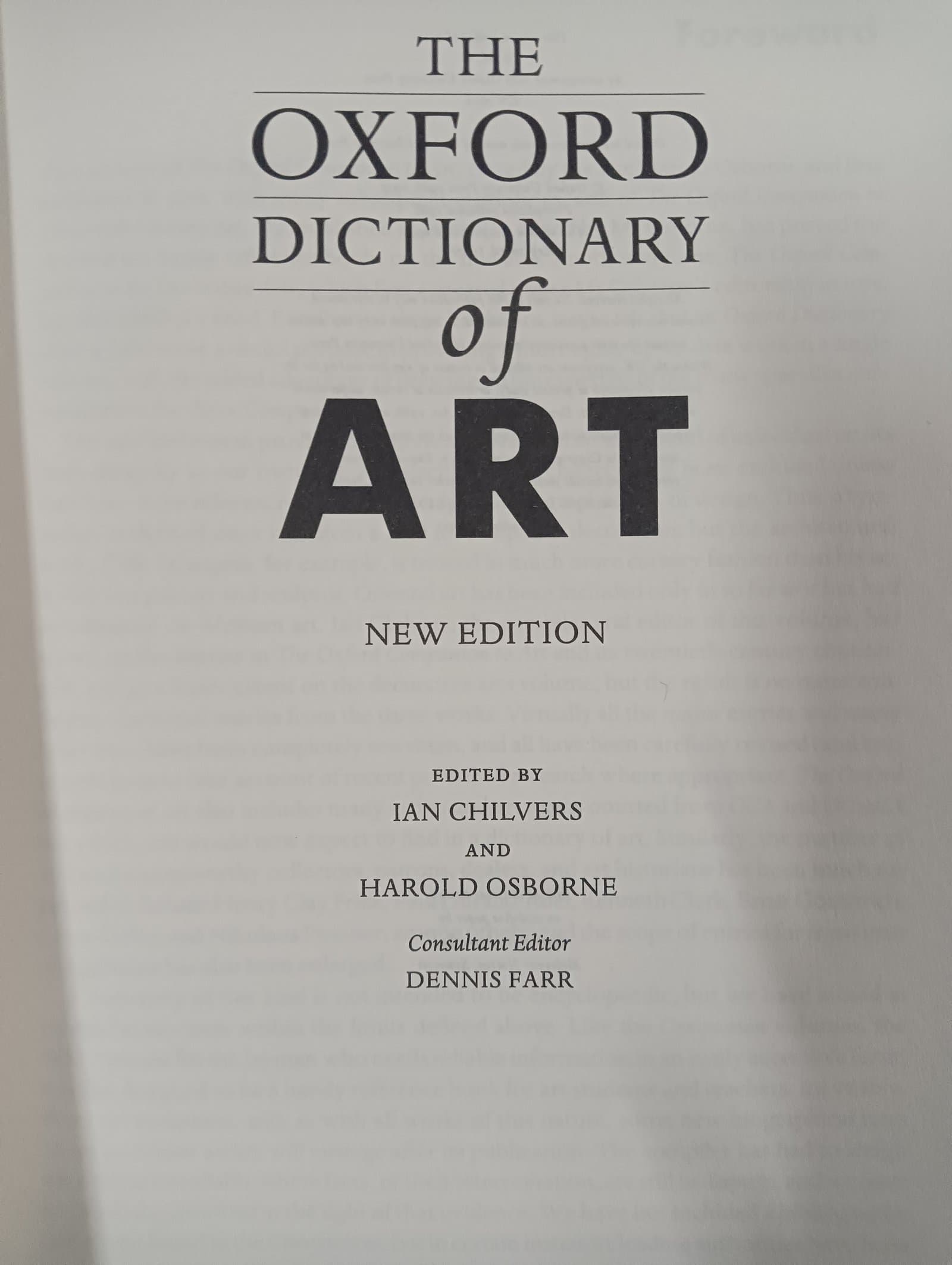 Cover of The Oxford dictionary of art